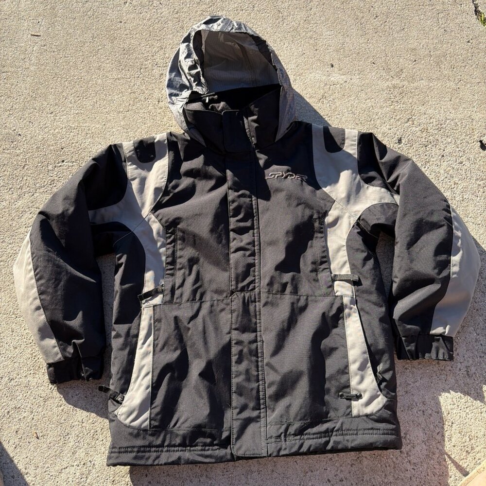 Spyder Youth Boys Full-Zip Flyte Ski Jacket Black/Grey Size Small 8